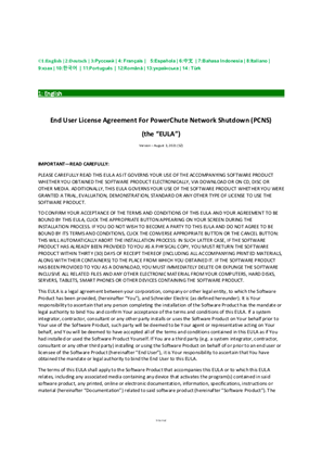 Image of PowerChute Network Shutdown End User License Agreement (EULA)