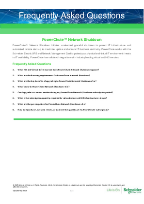 Image of PowerChute Network Shutdown Frequently Asked Questions