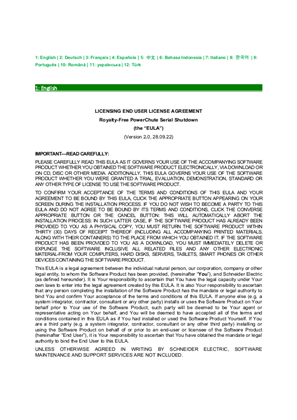 Image of PowerChute Serial Shutdown End User License Agreement