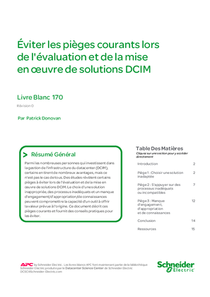 Éviter les pièges courants lors de lévaluation et de la mise en oeuvre de solutions DCIM