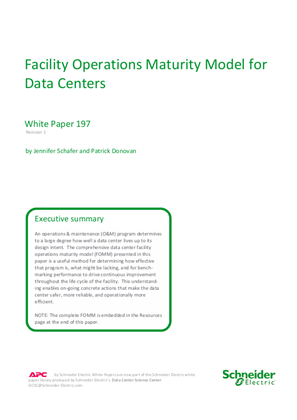 Image of Facility Operations Maturity Model for Data Centers