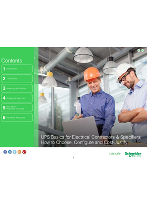 Obrázek UPS Basics for Electrical Contractors & Specifiers: How to Choose, Configure, & Cost-Justify