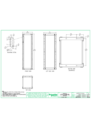 Ar204a Netshelter 4 Post Open Frame Rack 44u 12 24 Threaded Holes Schneider Electric