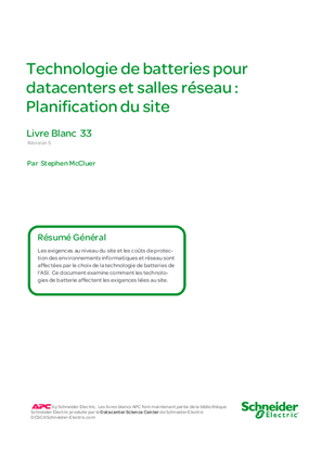 Technologie de batteries pour datacenters et salles réseau : Planification du site