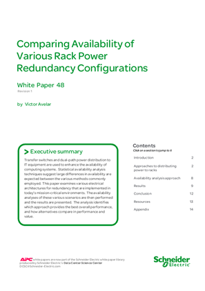 Imagen de Comparing Availability of Various Rack Power Redundancy Configurations