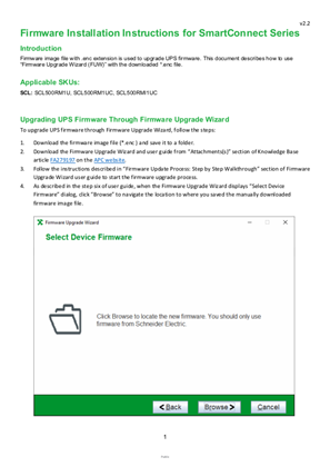 Image of Smart-UPS SCL with SmartConnect Series Firmware Release Notes and Images - Firmware versions UPS 15.5 and UPS 16.5