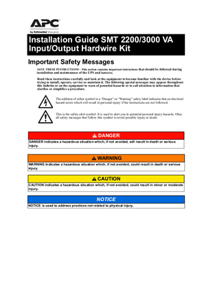 Image of Input/Output Hardwire Kit Smart-UPS SMT 2200/3000 100/120/230