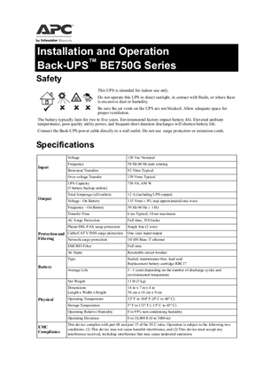 Image of Back-UPS BE750G/BE750G-CN/BE750G-LM