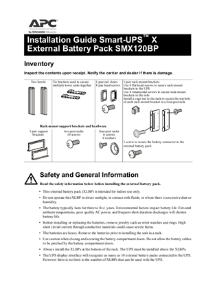 Image of Installation Smart-UPS External Battery Pack SMX120BP