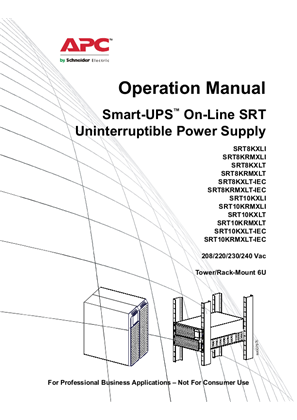 Imagen de Operation Smart-UPS On-Line 8/10 kVA, 208/220/230/240 Vac TWR/RM 6U