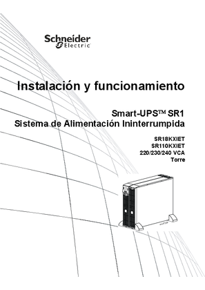 Imagen de Smart-UPS SR18KXIET/SR110KXIET TWR 200-240 Vac