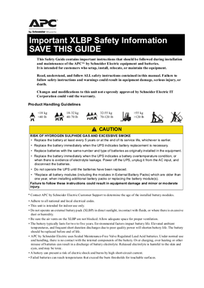 Imagen de Safety Guide External Battery Packs (XLBPs)