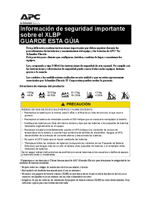 Imagen de Safety Guide External Battery Packs (XLBPs)