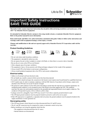 Imagen de Safety Guide - 120 V Li-Ion Easy UPS On-line