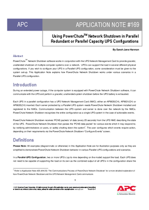 Bild von Using PowerChute Network Shutdown in Parallel Redundant or Parallel Capacity UPS Configurations
