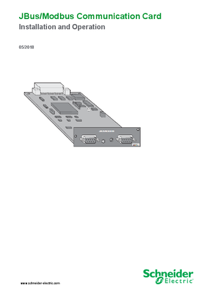 Image of 66061 MGE Modbus/Jbus Communication Card User Manual and Installation Guide