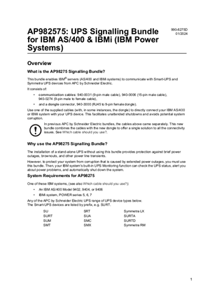 Image of UPS Signalling Bundle for IBM AS/400 & IBMi (IBM Power Systems)
