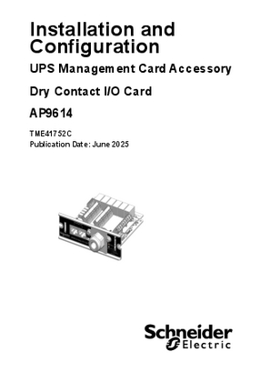 Image of Dry Contact I/O Card (AP9614) Installation and Configuration Guide
