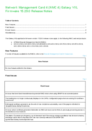 Image of Network Management Card 4 Galaxy VXL Firmware 15.29.0 Release Notes