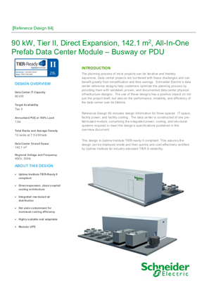 Image of Uptime Tier-Ready 90kW All-In-One Prefabricated Reference Design Tier II 400V