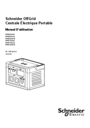 Image de Manuel D’utilisation Schneider OffGrid Centrale Électrique Portable