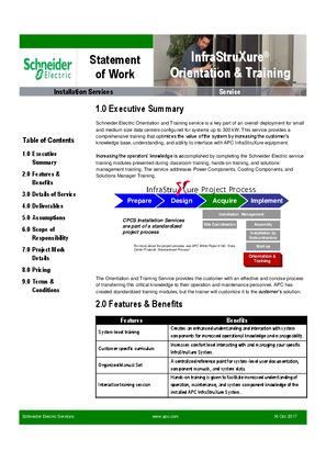 Image of InfraStruXure Orientation and Training.
