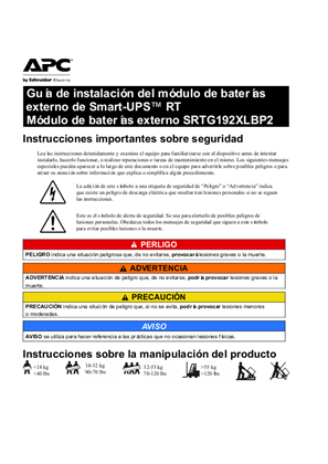 Imagen de Installation Guide Smart-UPS™ RT External Battery Module SRTG192XLBP2
