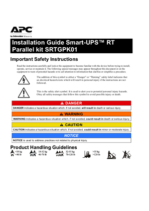 Imagen de Installation Guide Smart-UPS™ RT Parallel kit SRTGPK01