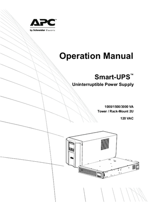 Image of Operation Manual Smart-UPS™ 1000/1500/3000 VA Tower / Rack-Mount 2U 120 VAC