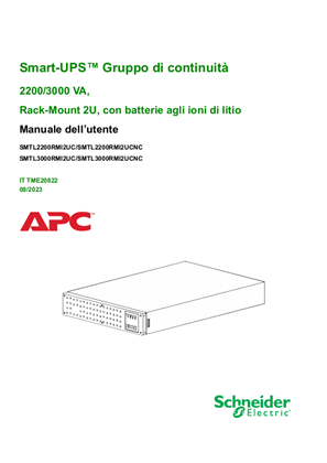 Bild von Manuale dell’utente APC Smart-UPS Gruppo di continuità 2200/3000 VA, Rack-Mount 2U, con batterie agli ioni di litio