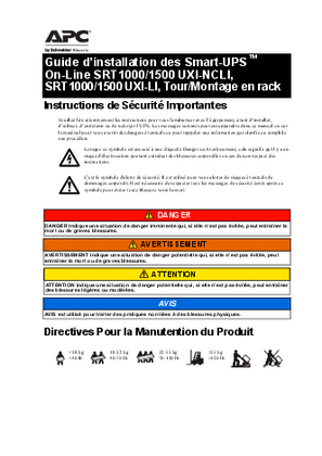 Image de Smart-UPS On-Line SRT1000/1500 UXI-LI/NC-LI, Tower/Rack-Mount - Installation Manual