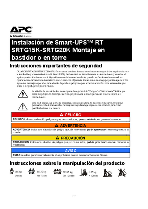 Imagen de Instalación Smart-UPS™ RTSRTG15K-SRTG20K Montaje en torre/bastidor