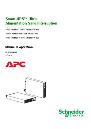 Image de "Manuel d'utilisation Smart-ups APC Ultra SRTL5KRM2UT/SRTL5RM2UT-HW, SRTL5KRM2UI/SRTL5KRM2UI-HW, SRTL5KRM2UJ/SRTL5KRM2UJ-HW"