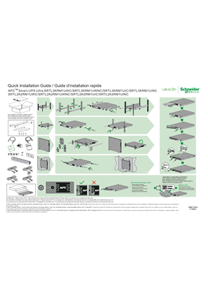 Image de Quick installation Guide - APC Smart-UPS Ultra On-line SRTL3KRM1UWC, SRTL3KRM1UWNC ,SRTL3KRM1UIC, SRTL3KRM1UINC, SRTL2K2RM1UWC, SRTL2K2RM1UWNC, SRTL2K2RM1UIC, SRTL2K23M1UINC
