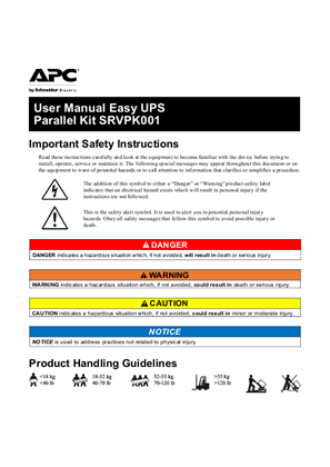 Image of User Manual Easy UPS Parallel Kit SRVPK001