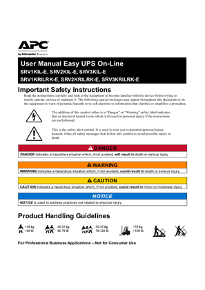 Imagen de User Manual Easy UPS On-Line - SRV1KIL-E, SRV2KIL-E, SRV3KIL-E, SRV1KRILRK-E, SRV2KRILRK-E, SRV3KRILRK-E