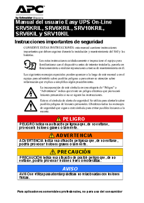 Imagen de Manual del usuario Easy UPS On-Line SRV5KRIL, SRV6KRIL, SRV10KRIL, SRV6KIL y SRV10KIL