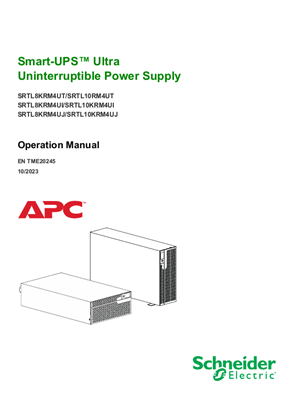 Imagen de Operation Manual Smart-UPS SRTL 8/10 KRM 4UI/4UJ/4UT