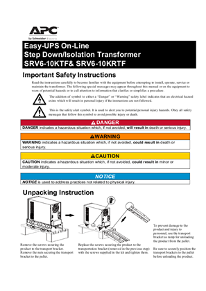 Imagen de Easy-UPS On-Line Step Down/Isolation Transformer SRV6-10KTF& SRV6-10KRTF