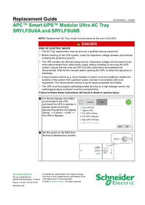 Image of Replacement Guide - APC Smart-UPS Modular Ultra AC Tray SRYLFSU6A and SRYLFSU6B