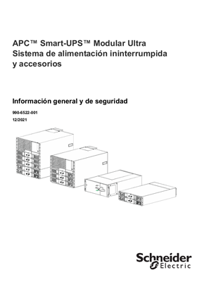 Imagen de APC Smart-UPS Modular Ultra Sistema de alimentación ininterrumpida y accesorios Información general y de seguridad