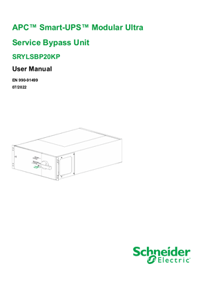 Image of APC Smart-UPS Modular Ultra Service Bypass Unit SRYLSBP20KP User Manual