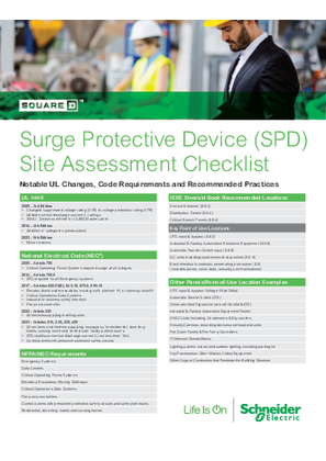 Image of Square D | Surge Protective Device (SPD) Site Assessment Checklist