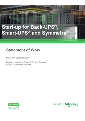 Image of Start-up for Back-UPS®, Smart-UPS® and Symmetra®