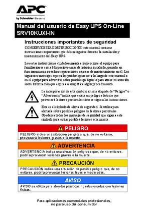 Imagen de Manual del usuario de Easy UPS On-Line SRV10KUXI-IN