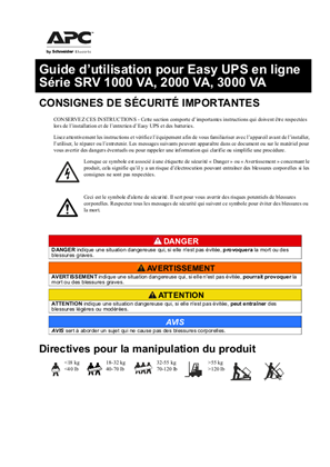Image de User Manual Easy UPS On-Line SRV Series 1000 VA, 2000 VA, 3000 VA