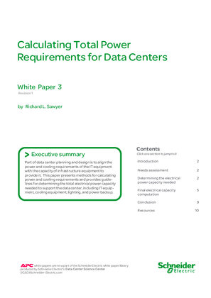 Image of Calculating Total Power Requirements for Data Centers