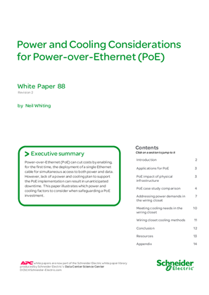 Power and Cooling Considerations for Power-over-Ethernet (PoE)