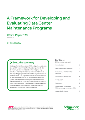 Image of A Framework for Developing and Evaluating Data Center Maintenance Programs