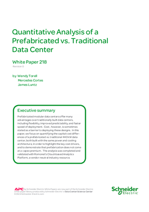 Image of Quantitative Analysis of a Prefabricated vs. Traditional Data Center